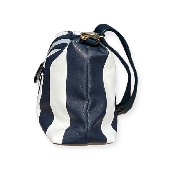 Blue, White Striped Casual Shoulder Crossbody Bag - Picture 3 of 9